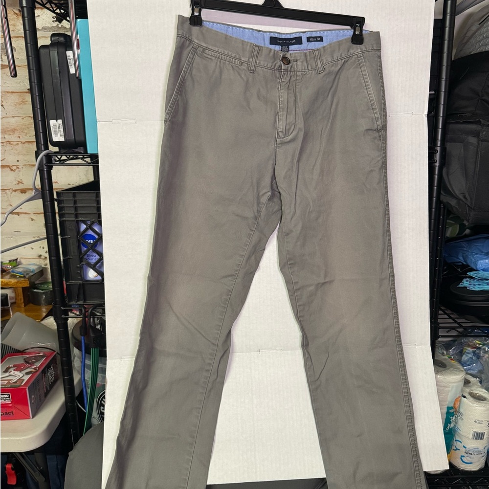 Tommy Hilfiger Slim Fit Chino Pants Gray Men’s 32x32